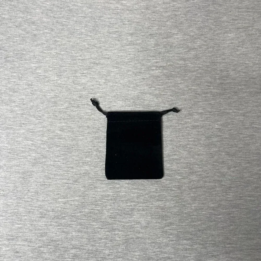 Macy’s Solid Black Small Velour Gift Pouch Bag 3”x 4”